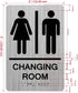 BUILDINGSIGNS.COM 2 (6" 9" CHANGING ROOM sign / Unisex changing room sign with Raised letters/Image & Grade Braille