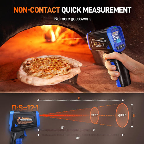 Infrared Thermometer, FKM Non-Contact Laser Temperature Gun for Cooking, Grill, HVAC, Engine
