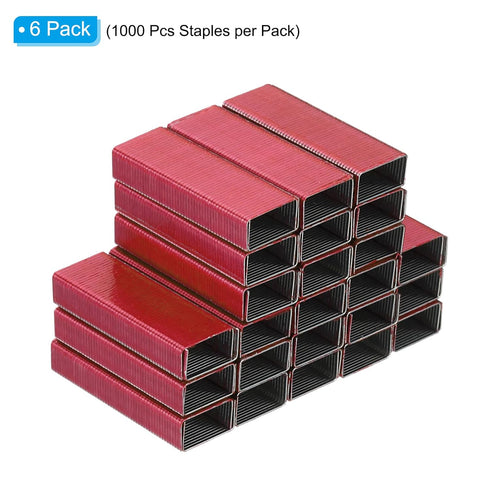 PATIKIL Staples for Stapler, 6 Pack (1000Pcs Staples Per Pack) #10 Mini Staples for Home Office Supplies, Red