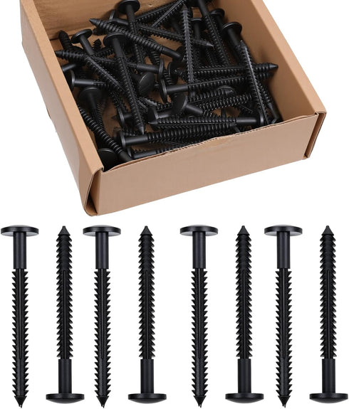 Ckhoid 120Pcs 3 Inch Vinyl Shutter Fastener, Window Panel Peg Lok, Pin Pegs, Screws, Plastic Shutter Spikes Anchor