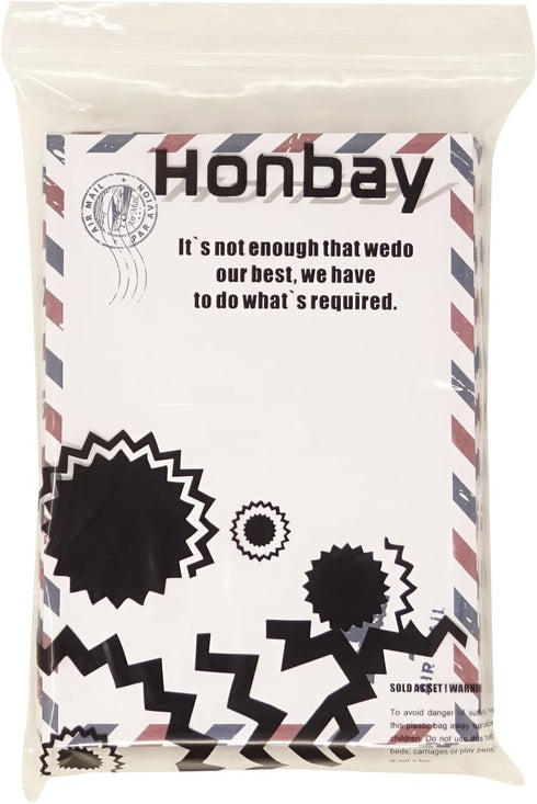 Honbay 50PCS Airmail Vintage Kraft Paper Envelopes 12.5x17.5cm/4.92x6.89inch (White) for Invitations