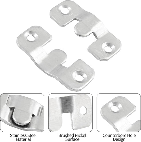 10 Sets Flush Mount Bracket with Screws, Heavy Duty Picture Hangers for Wall Hanging