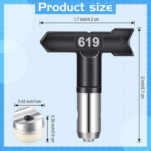 8 Pcs Reversible Spray Tip Airless Paint Sprayer Nozzles Tips for Airless Spraying Machine Parts(209, 211, 313, 415, 515, 521, 619, 623) by Zhengmy