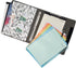Portfolio Organizer File Folder with 3-Ring Binder and Color File Folders, Black and White