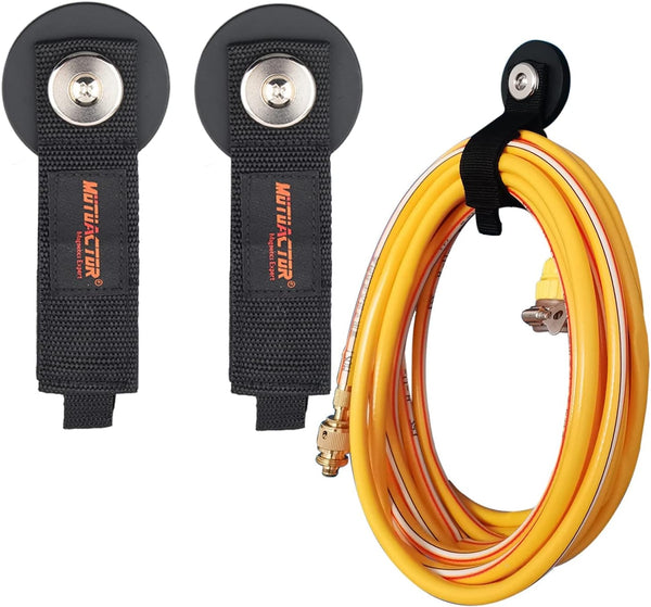 MUTUACTOR 2packs Magnetic Hooks Heavy Duty, Strong Magnet Garage Hook for Hanging Cables, Rubber Coating Storage Hooks