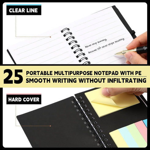 Jetec 25 Sets Team Employee Appreciation Gifts, Inspirational Spiral Notebooks with Ballpoint Pens for Boss Coworker