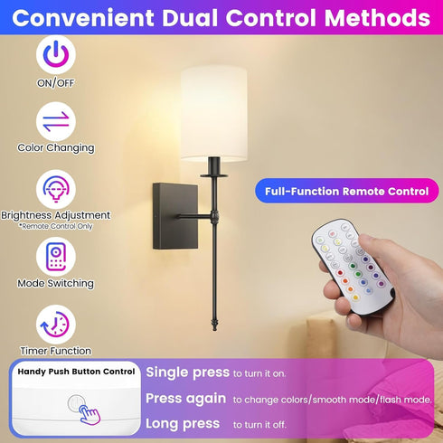 Yochoice 2-Pack Bulb E26 Dimmable Bulb 3 12 Bulb Rechargeable Battery Operated Light with Remote Control, Battery