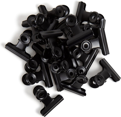U Brands 20 Count Black Bulldog Clips, Office Organization Supplies, 1.25 Inch