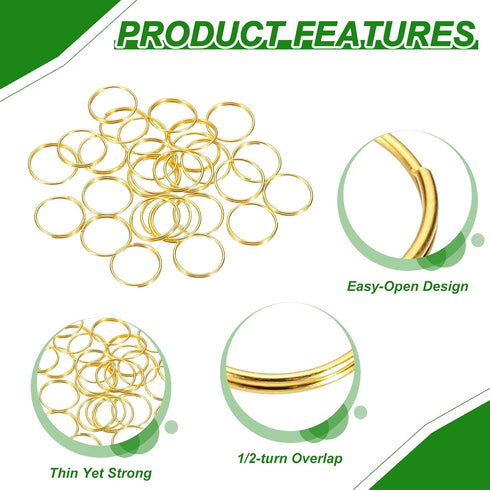 500pcs 11mm 304 MECCANIXITY Mini Split Rings, Stainless Steel Jump Ring Small Round Ring Clips Crystals Suncatcher