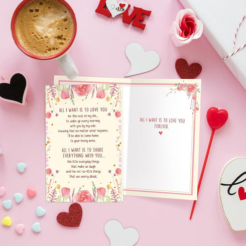 RollupJoy Romantic Mother's Day Card for Wife, Sweet Anniversary Card for Husband Wife, Birthday Cards Gifts