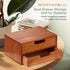 Double Drawer Desktop Storage Organizer, Modern Wood Design 2-Drawer Stackable Unit, Mahogany Wood