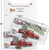 Set 6 (3 3 5/8" 7" Red Truck Puppy Cash Christmas Card Holders by Susan Winget, of Holiday Money Cards Designs), x