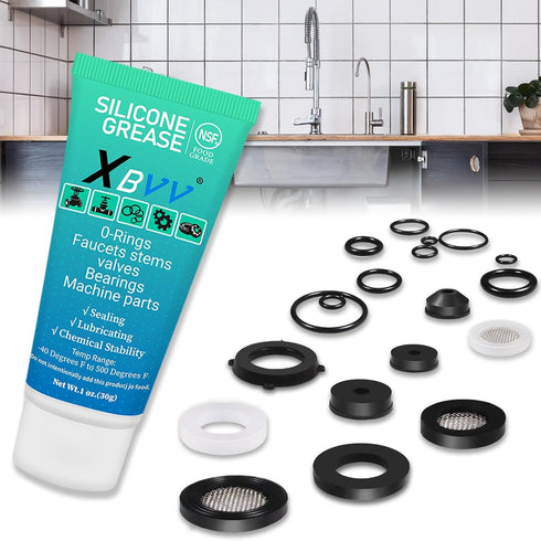 Plumber Silicone Grease Lubricant, 1-Pack, 1 oz Tube with Brush for Plumbing Faucet Valve O-Rings