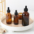 STARSIDE 24 Pack 2 oz Amber Glass Dropper Bottles for Essential Oils, Includes Brush, Funnels, Labels