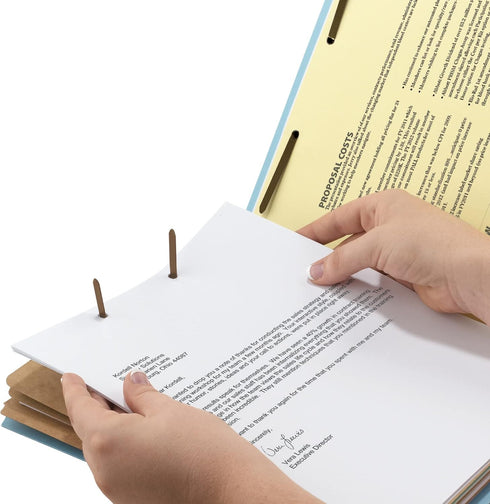 Smead 100% Recycled Pressboard Classification File Folder, Legal Size, 3 Dividers, 3" Expansion, Blue, 10 per Box