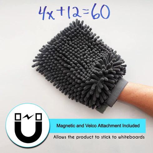 Microfiber Dry Erase White Board Cleaning Mitt, 2-Pack Double-Sided Multi-Surface Cleaning