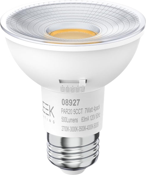 SLEEKLIGHTING LED Par20 7 Watt (50 Watt Equivalent) Dimmable Wide Flood Light Bulb, 500 Lumens, Indoor/Outdoor, UL