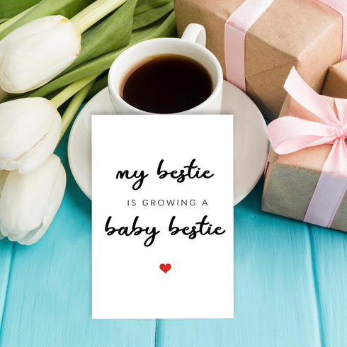 Londue Mommy Bestie Pregnant Card, Best Friend Pregnant Gifts, Pregnancy Card for to Be, Congrats Gift for Expectant