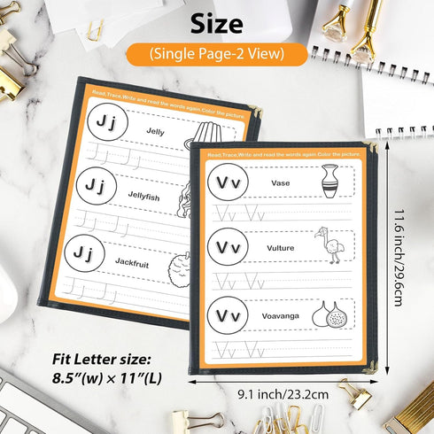 2PCS 8.5 11 Inch 4 8 A4 (4 x Menu Covers, Page View Transparent Restaurant Menu Covers, Fits Size Paper, Menu Holder