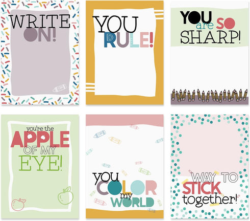 Modern Teacher Sticky Note Pads, 3" x 4" Education Sticky Notes, Set of 6 Pads, Empowering Quotes Teacher Gift