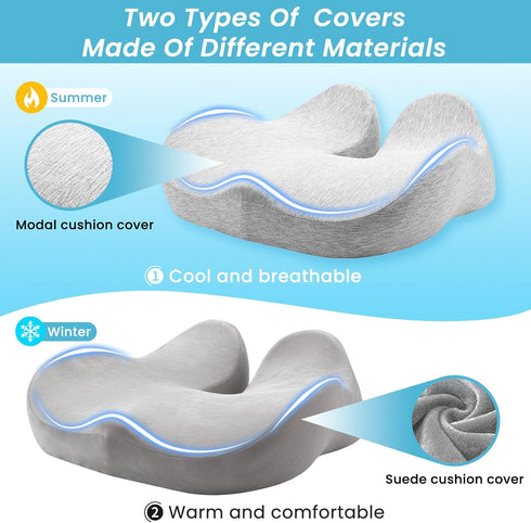 Tailbone Memory Foam Seat CushionErgonomic Office Chair CushionCoccyx Cushion for Pain Relief Butt Pillow for Long