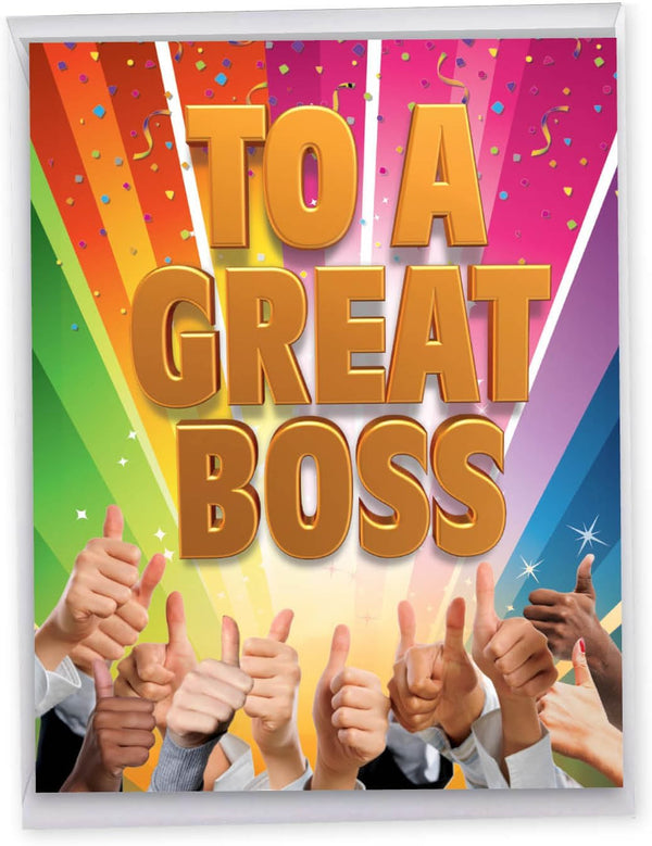 NobleWorks X-Large Boss Thank You Card with Envelope, 8.5 x 11 Inch