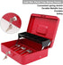 Key,Tiered,4 5 Slots,11.8" 9.5" 3.5",Red xydled Cash Box with Money Tray and Key Lock,Money lock box with Cash