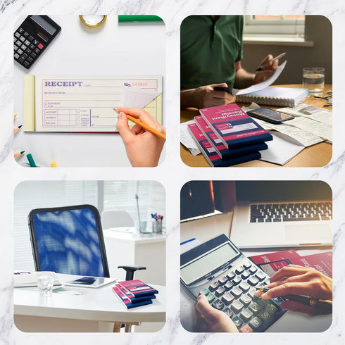 XKDOUS 2 Pack 2-Part 2-3/4" 6-1/2" 50 Sets Money and Rent Receipt Book, Carbonless, x Receipt Book for Small Business