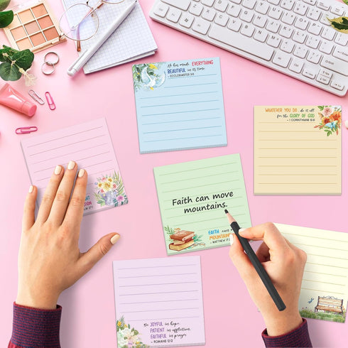Bible Sticky Notes 30 Pack - 600 Sheets Inspirational Notepads for Message Reminders, Gifts, and Studying