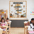 Travel The Map Bulletin Board Cutouts with Motivational Sign for Kids Let's Explore Voyage Classroom Decor
