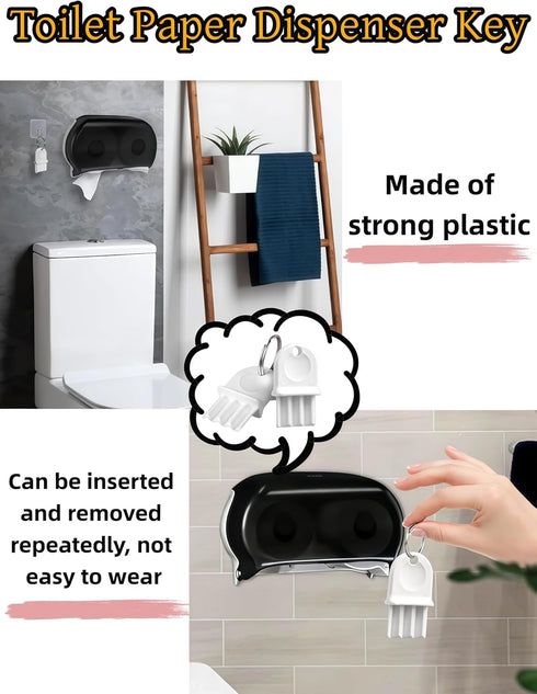 luvilly 5Pack Commercial Universal Dispenser Key, Paper Towel Holder Key Toilet Paper Dispenser Key, Replacement Waffle