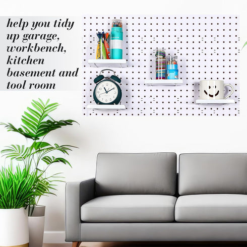 4 Pcs Pegboard Shelves Wall Organizer, Steel Tray Pegboard Accessories for Craft Garage Kitchen