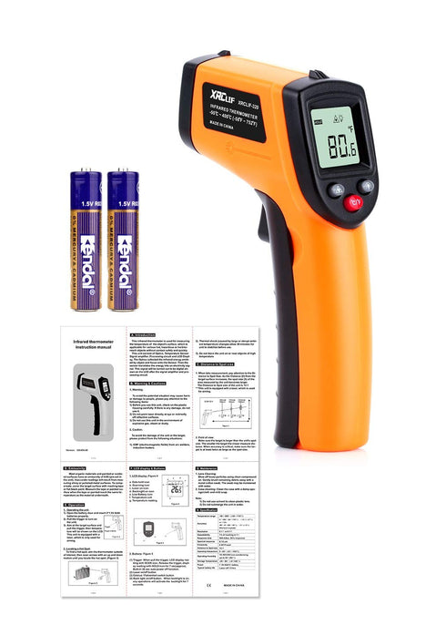 Digital Infrared Thermometer Tool Gun with Adjustable Emissivity Non-Contact Laser Temperature Gun for Cooking