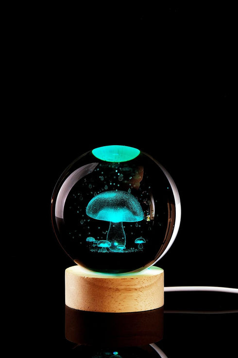 Conalisk 3D 16 Dimmable Mushroom Crystal Ball Lamp, Lifelike LED Mushroom Night Light, Colors Changing Light, Remote