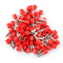 Baomain AWG 8/10.0mm² Wire Copper Crimp Connector, Insulated Ferrule Pin Cord End Terminal, Pack of 100, Red