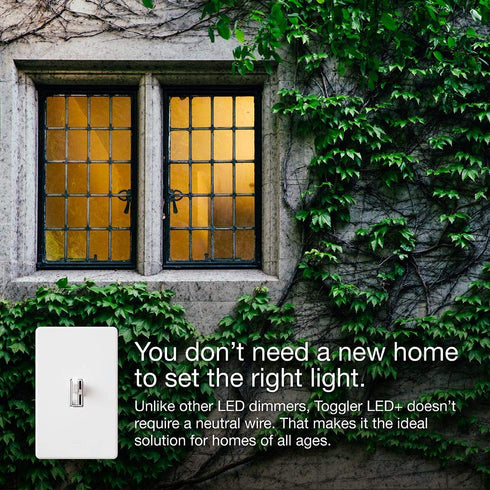 Dimmer Dimmable Dimmer 150W, Single-Pole/3-Way, AYCL-153P-WH, Lutron Ariadni/Toggler LED+ Light Switch for LED, Halogen
