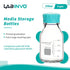Glass Round Media Storage Bottles, 4pcs of Vol.250ml, 3.3 Borosilicate Glass Material, With GL45 Polypropylene Screw Cap in Aqua Blue Color, Type B Cap,IN-RB250A by LABINVO