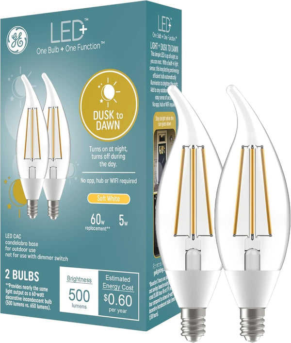 GE LED+ Dusk to Dawn LED Light Bulbs, Automatic On/Off Outdoor Security