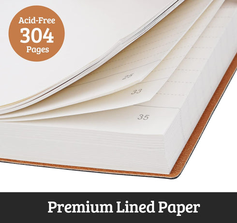 Gosirm B5 Lined Notebook Journal - Softcover Leather Notebook, 304 Pages, Thick Journals for Writing, 7.6'' x 10'', Pink