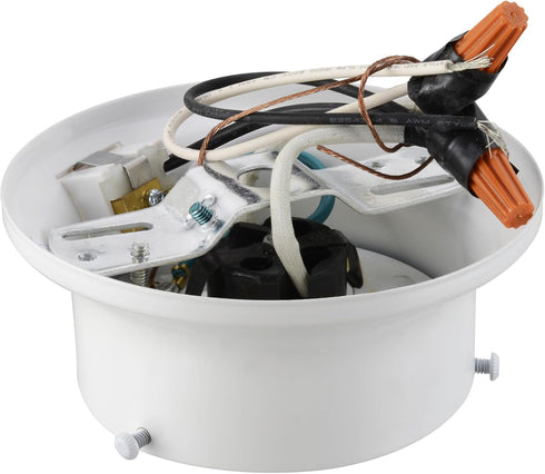 Aspen Creative 22103-03-1 Flush Mount Ceiling Fixture Shade Holder Kit, Matte White Finish, 3-5/8" Fitter, 4-3/4"