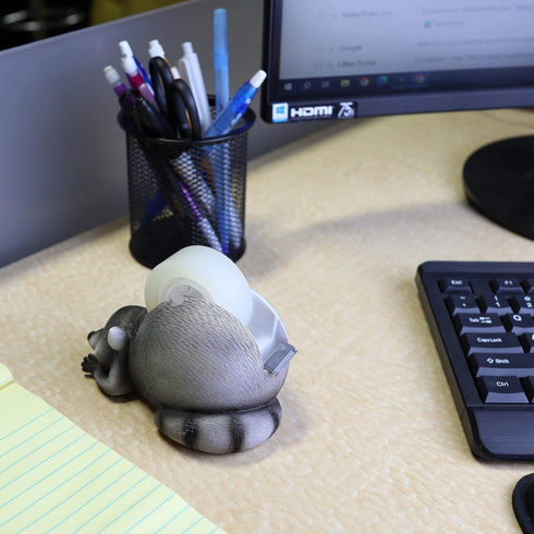 Novelty Tape Dispenser, Raccoon Desk Accessory, 6 Inches for Office or Cubicle