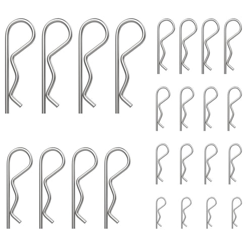 Cotter Pin Spring Fastener Assortment Kit, SDTC Tech 24 PCS R Clips Zinc Plated Steel Retaining Hair Pin