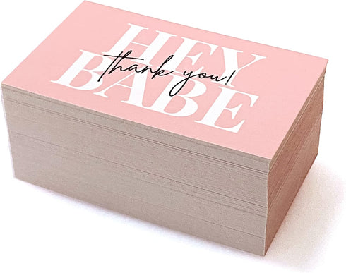 RXBC2011 Package Pack 100 Hey Babe Thank you Card Thanks for your support Cards Insert for online business of pink