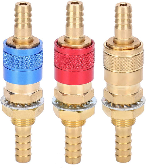 8mm Quick Connector Set for MIG TIG Welder Torch, Water Cooled & Gas Adapter Fitting (Red)