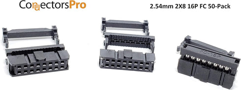 PC Accessories - Connectors Pro 50-Pack 2X8 16P 2.54mm Dual Rows IDC Sockets for Flat Ribbon Cable, 16 Pins FC Female Connector by PC Accessories