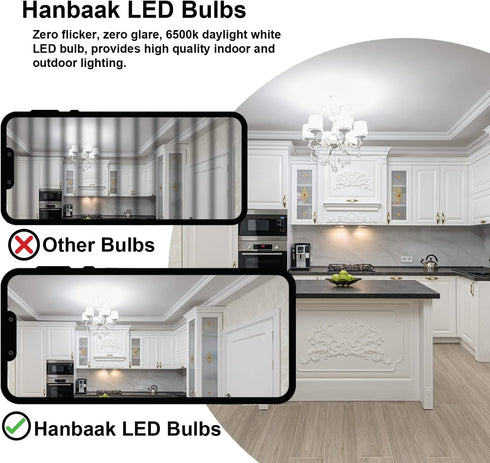 100W Equivalent Light Bulb, 12W E26 LED Bulbs, Non-Dimmable, Daylight White 6500K, 4-Pack