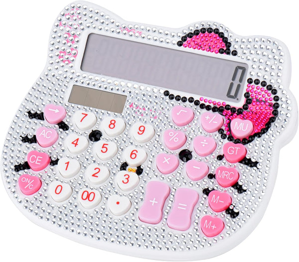 Women’s Desktop Calculator, 12 Digit Large LCD Display with Sensitive Button, Dual Power for Office, Home, School