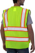Reflective Safety Vest Yellow Mesh, High Visibility Vest with Pockets and Zipper, Padded Neck, Construction Work Vest ANSI Class 2, Yellow with Orange Trim 3X