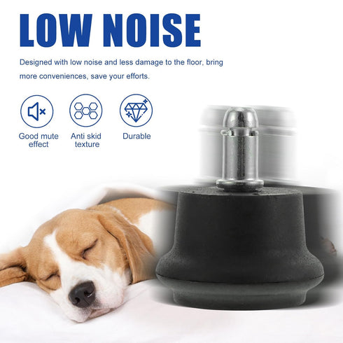 5Pcs Holibanna Swivel Office Chair Wheels Furniture Caster Rollers Silent Insert Casters for Computer Desk Chairs