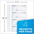 Adams 3-Part 7-5/8" 10-7/8", 100 Sets 4 5 Pack (TC1182-5) Money and Rent Receipt Books, Carbonless, x Bound Wraparound